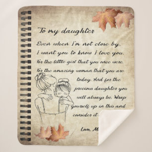 Personalized Letter To My Daughter From Mom, Sherpa Blanket
