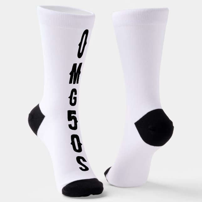 Personalized lettering black and white modern socks (Angled)