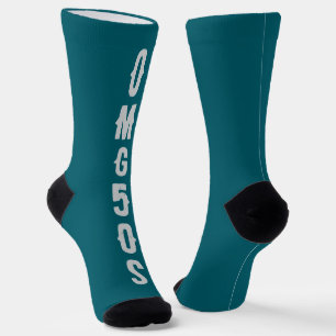 Personalized lettering blue and white Modern Socks