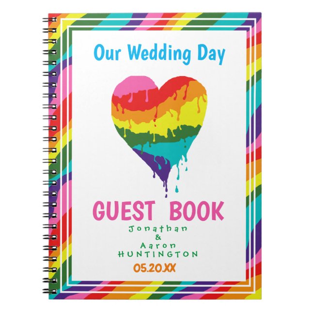 Personalized LGBT Rainbow Heart Notebook (Front)