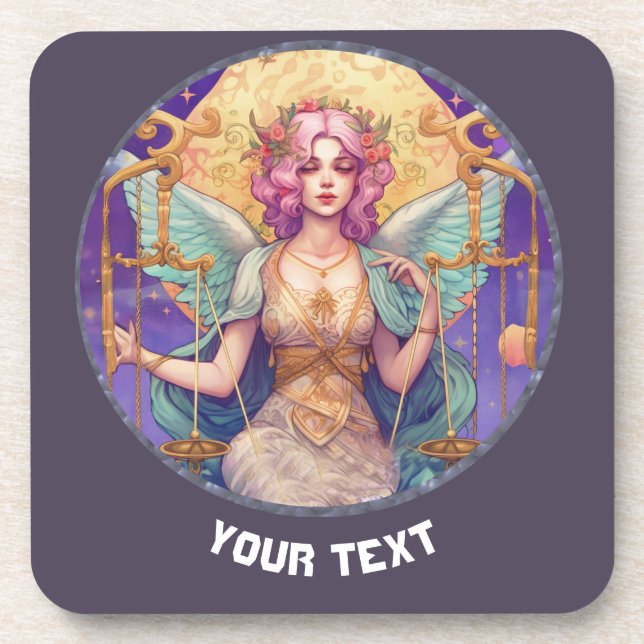 PERSONALIZED LIBRA ZODIAC SIGN  COASTER (Front)