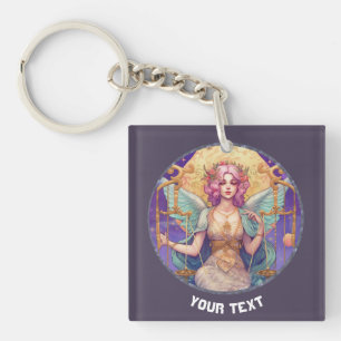 PERSONALIZED LIBRA ZODIAC SIGN KEY RING