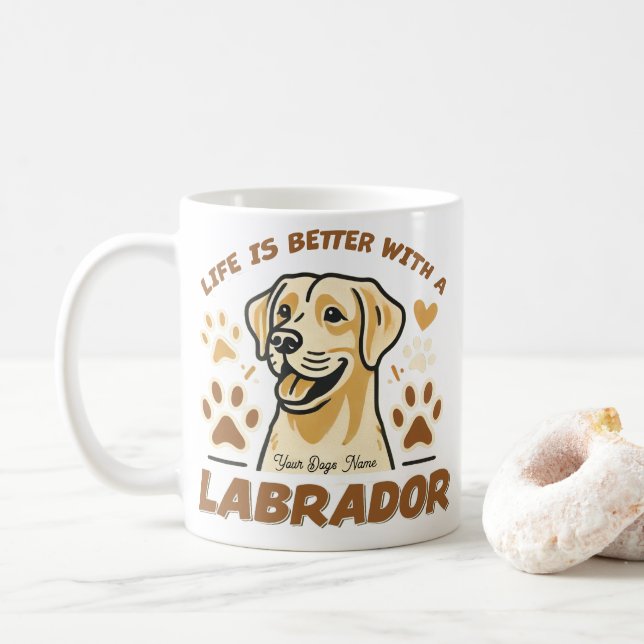 Personalized Life is Better with a Labrador Mug (With Donut)