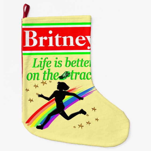 PERSONALIZED LIFE ON THE TRACK CHRISTMAS STOCKING (Front)