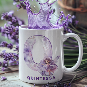 Personalized Lilac Fairy Monogram Q Coffee Mug