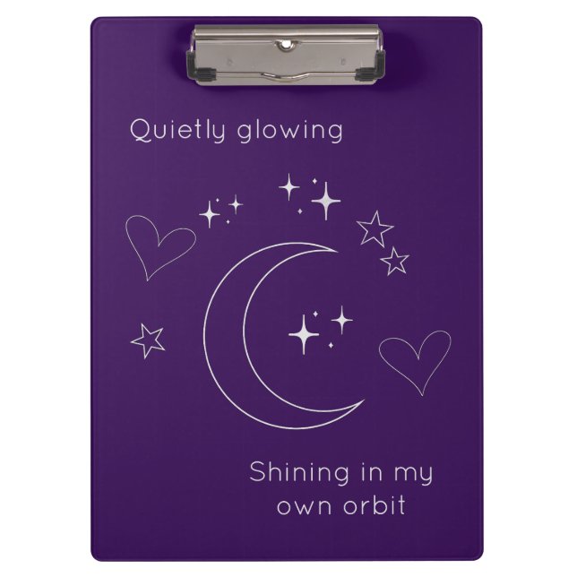 Personalized Line Art Celestial Purple Clipboard (Front)
