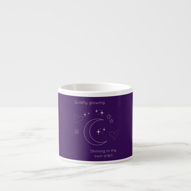 Personalized Line Art Purple Espresso Mug (Front)