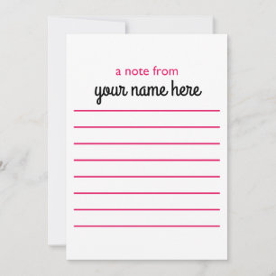 Personalized Lined Notecards for Girls