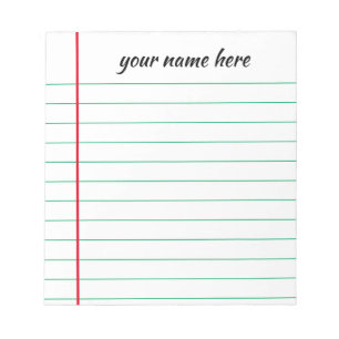 Personalized Lined Notepad