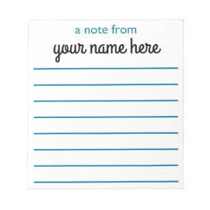 Personalized Lined Notepad for Boys