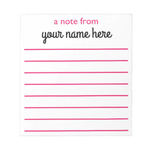 Personalized Lined Notepad for Girls