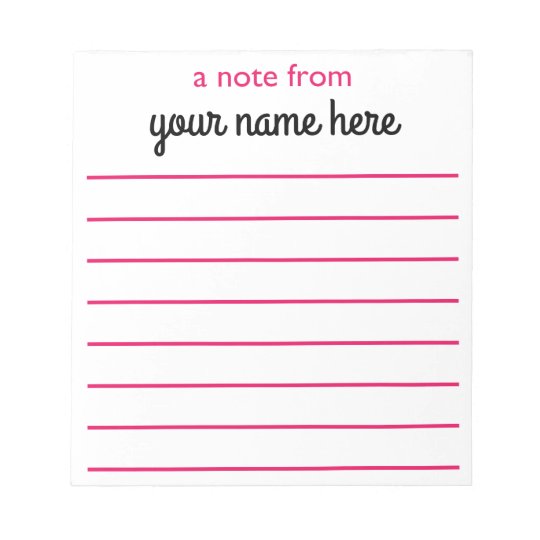 Personalized Lined Notepad for Girls | Zazzle.com.au