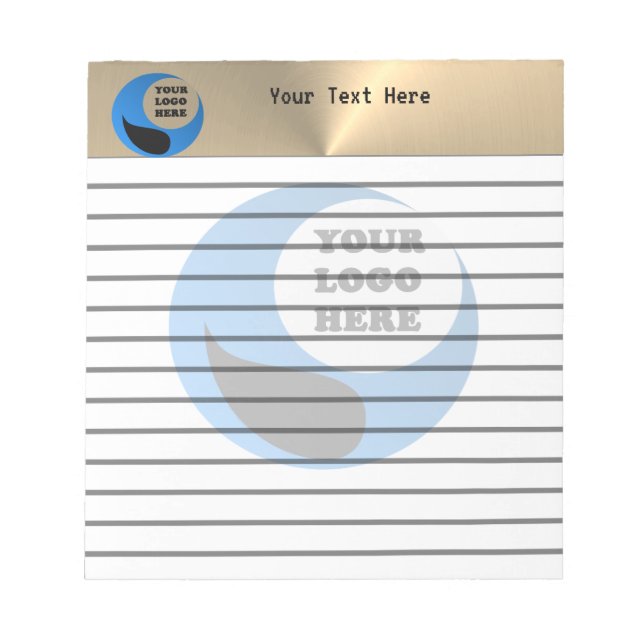 Personalized Lined Notepad With Logo (Front)
