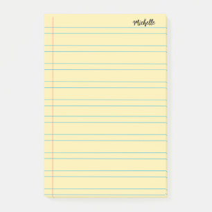 Personalized Lined School Notebook Paper Post-it Notes