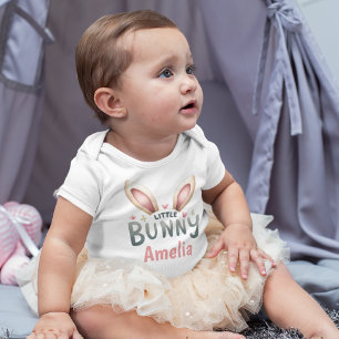 Personalized Little Bunny Custom Name Cute Baby Bodysuit