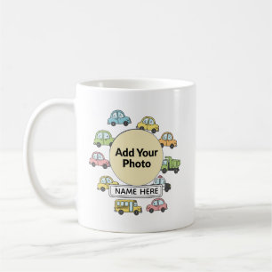 Personalized Little Driver Cars Trucks Photo Coffee Mug