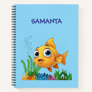 Personalized Little Fish Deluxe Spiral Notebook