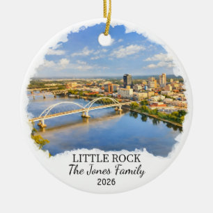 Personalized Little Rock Ornament, Custom Arkansas Ceramic Ornament