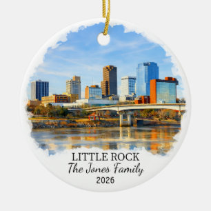Personalized Little Rock Ornament, Custom Arkansas Ceramic Ornament