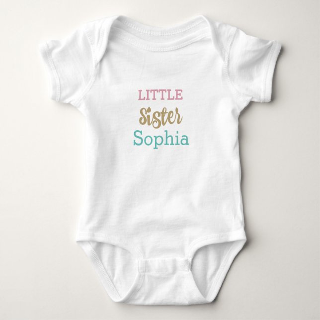 PERSONALIZED LITTLE SISTER one-piece  Baby Bodysuit (Front)