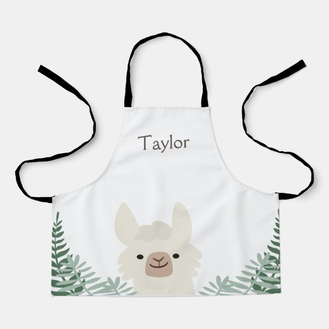Personalized Llama Kids Apron (Front)