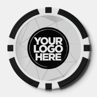Personalized Logo and Text Geometric Silver Poker Chips