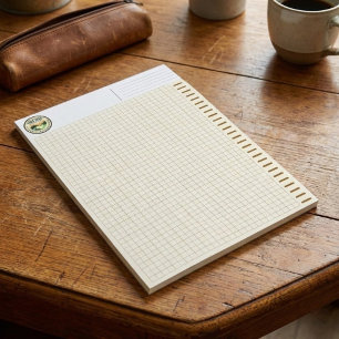 Personalized Logo, Brown Engineering Graph Paper Notepad