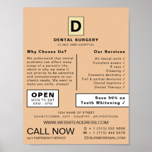 Personalized Logo, Dentistry, Dentist Advertising Poster