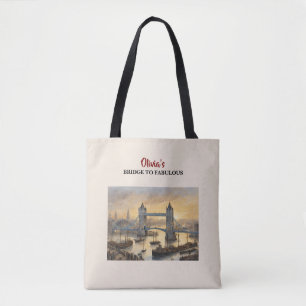 Personalized London Tower Bridge Shoulder Tote Bag