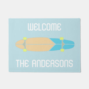 Personalized Longboard Skateboard Skateboarders Doormat