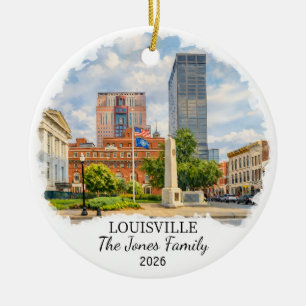 Personalized Louisville Ornament, Custom Kentucky Ceramic Ornament