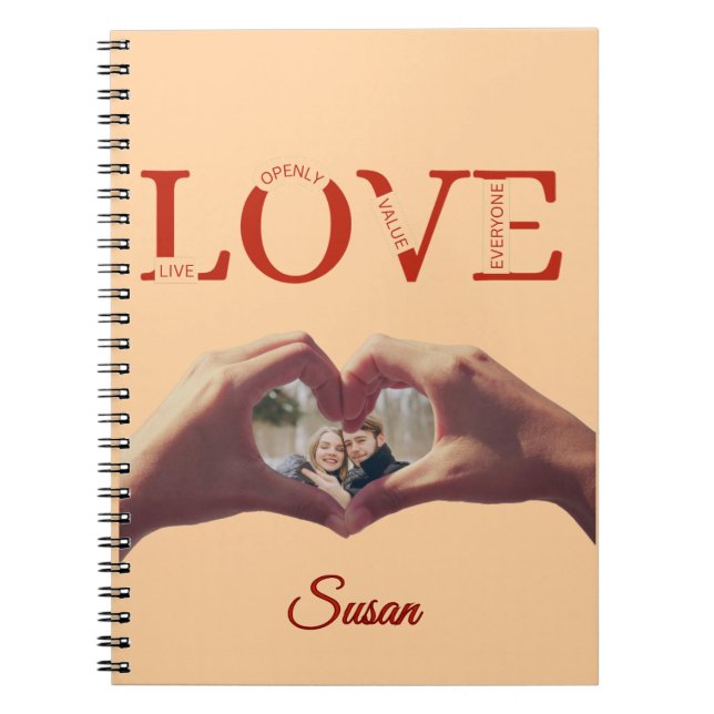 Personalized LOVE Acronym Photo  Notebook (Front)
