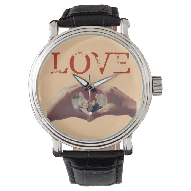 Personalized LOVE Acronym Photo  Watch (Front)