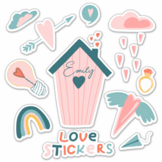 Personalized love cute Custom-Cut Vinyl Sticker