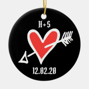 Personalized Love Heart Ceramic Decoration