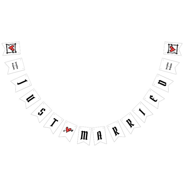 Personalized Love Heart Wedding Bunting (All)