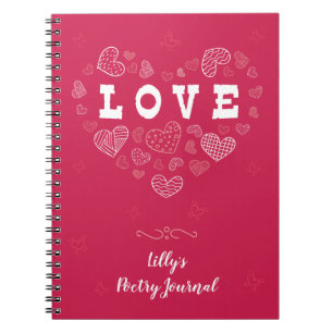 Personalized Love & Hearts Notebook