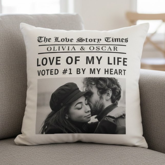 Personalized Love Story Photo Cushion (Creator Uploaded)