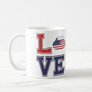 Personalized LOVE the Sport of Curling USA Mug