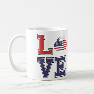 Personalized LOVE the Sport of Curling USA Mug
