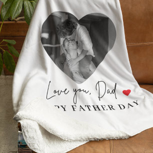 Personalized Love You Dad Photo   Fathers Day Gift Sherpa Blanket