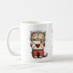 Personalized “Love You Fur-Ever” Cute Cat Valentin Coffee Mug
