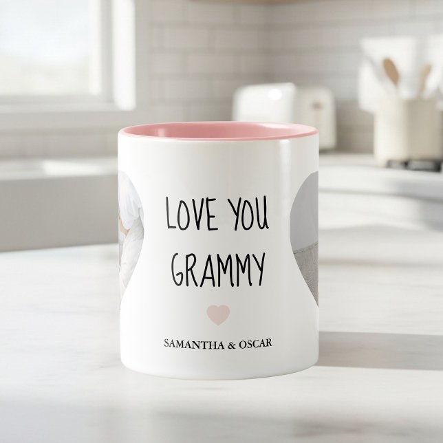 Personalized Love You Grammy | Custom Grandma Gift Two-Tone Coffee Mug (Creator Uploaded)