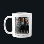 Personalized Love You GRAMMY Grandma Photo Simple Coffee Mug<br><div class="desc">A heartfelt photo mug perfect for gifting to a beloved grandparent! Featuring your own photo of the grandkids and the customizable message “We Love You Grammy, ” this white ceramic mug is a sweet and personal way to start the day. Ideal for Mother's Day,  birthdays,  or just because.</div>