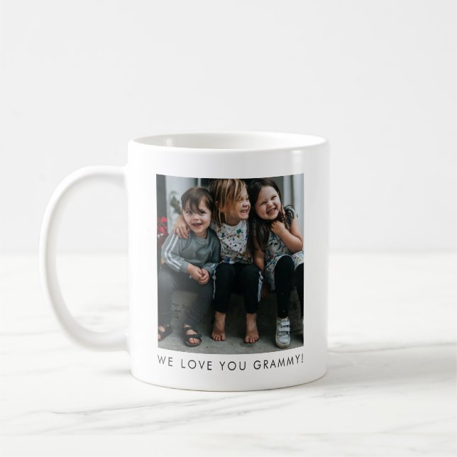 Personalized Love You GRAMMY Grandma Photo Simple Coffee Mug (Left)