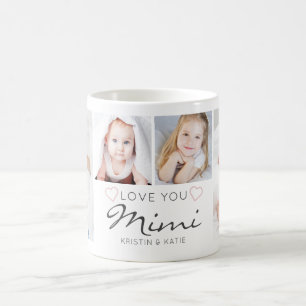 Personalized LOVE YOU MIMI Handwritten 4 Photo Coffee Mug