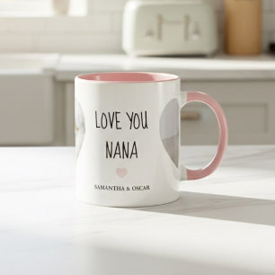 Personalized Love You Nana Photo   Custom Gift Two-Tone Coffee Mug