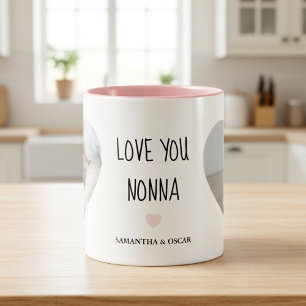 Personalized Love You Nonna   Custom Grandma Gift Two-Tone Coffee Mug