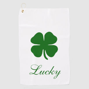 Personalized Lucky Green Clover Golf Towel