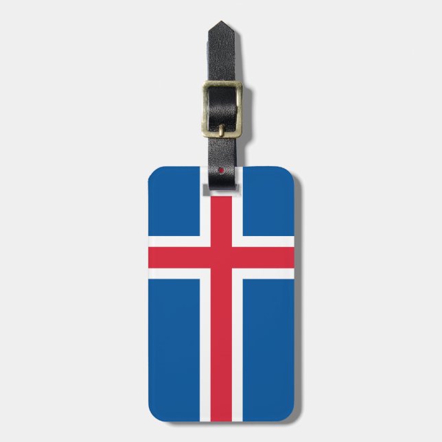 Personalized luggage tag - Iceland flag (Front Vertical)